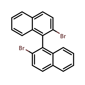 Chemical structure of 2,2'-Dibromo-1,1'-binaphthyl , CAS 74866-28-7, AChemBlock X193251