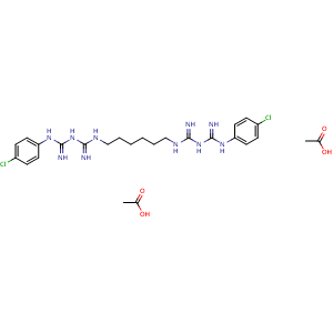 Chemical structure of Chlorhexidine Diacetate , CAS 56-95-1, AChemBlock X193293
