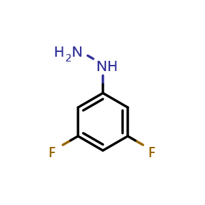 Chemical structure of 3,5-Difluorophenylhydrazine , CAS 134993-88-7, AChemBlock X193305