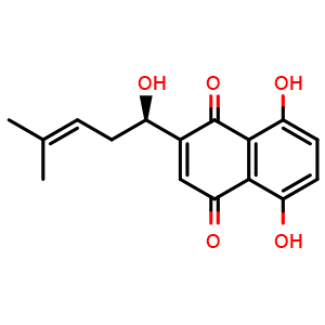 Chemical structure of (R)-(+)-Shikonin , CAS 517-89-5, AChemBlock X193341