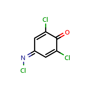 Chemical structure of 2,6-Dichloro-4-(chloroimino)cyclohexa-2,5-dienone , CAS 101-38-2, AChemBlock X193344