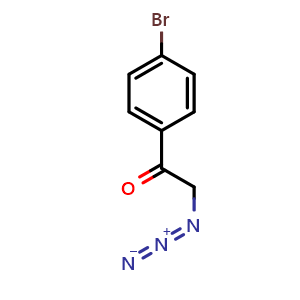 Chemical structure of 2-Azido-1-(4-bromophenyl)ethanone , CAS 71559-14-3, AChemBlock X193349