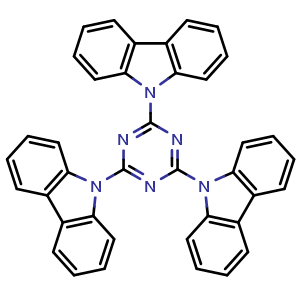 Chemical structure of 2,4,6-Tri(9-carbazolyl)-1,3,5-triazine , CAS 134984-37-5, AChemBlock X193379
