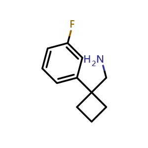 Chemical structure of 1-(3-Fluorophenyl)cyclobutanemethanamine , CAS 1037131-77-3, AChemBlock X193427