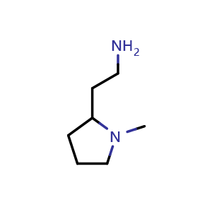 Chemical structure of 1-Methylpyrrolidine-2-ethanamine , CAS 51387-90-7, AChemBlock X193432