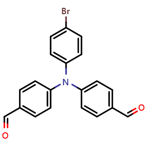 Chemical structure of 4,4'-((4-Bromophenyl)azanediyl)dibenzaldehyde , CAS 167859-41-8, AChemBlock X193437
