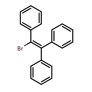 Chemical structure of (2-Bromoethene-1,1,2-triyl)tribenzene , CAS 1607-57-4, AChemBlock X193441