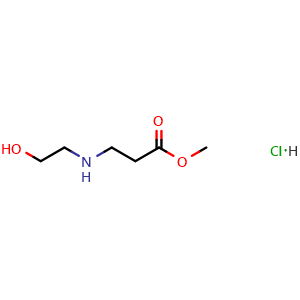 Chemical structure of Methyl 3-[(2-Hydroxyethyl)amino]propionate hydrochloride , AChemBlock X193462