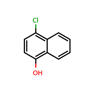 Chemical structure of 4-Chloro-1-hydroxynaphthalene , CAS 604-44-4, AChemBlock X193478
