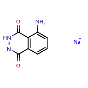 Chemical structure of Sodium 5-Amino-1,4-dioxo-3,4-dihydro-1H-phthalazin-2-ide , CAS 20666-12-0, AChemBlock X193490