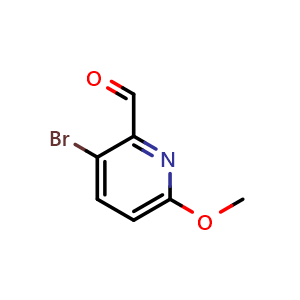 Chemical structure of 3-Bromo-6-methoxypicolinaldehyde , CAS 269058-49-3, AChemBlock X193497