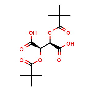 Chemical structure of (-)-Dipivaloyl-L-tartaric acid , CAS 65259-81-6, AChemBlock X193516