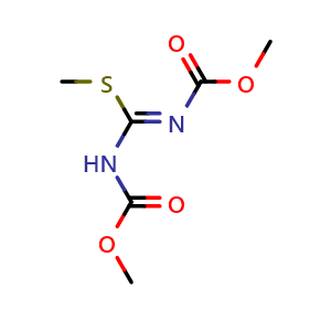 Chemical structure of 1,3-Bis(methoxycarbonyl)-S-methyl-2-thiopseudourea , CAS 34840-23-8, AChemBlock X193523
