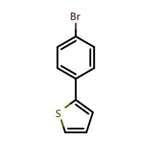 Chemical structure of 2-(4-bromophenyl)thiophene , CAS 40133-22-0, AChemBlock X193560
