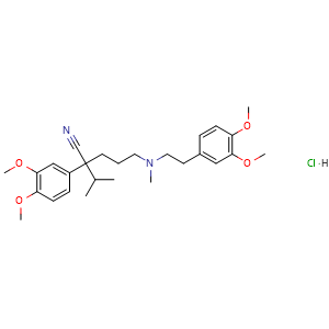 Chemical structure of Verapamil hydrochloride , CAS 152-11-4, AChemBlock X193561