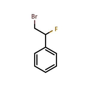 Chemical structure of (2-Bromo-1-fluoroethyl)benzene , CAS 1786-36-3, AChemBlock X193581