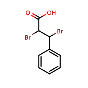 Chemical structure of 2,3-Dibromo-3-phenylpropanoic acid , CAS 6286-30-2, AChemBlock X193619