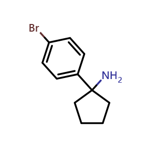 Chemical structure of 1-(4-Bromophenyl)cyclopentanamine , CAS 1094341-13-5, AChemBlock X193660