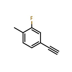 Chemical structure of 4-Ethynyl-2-fluorotoluene , CAS 145069-53-0, AChemBlock X193665