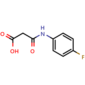 Chemical structure of 3-[(4-Fluorophenyl)amino]-3-oxopropanoic acid , CAS 95262-10-5, AChemBlock X193688