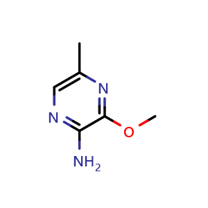 Chemical structure of 2-Amino-3-methoxy-5-methylpyrazine , CAS 89464-87-9, AChemBlock X193692