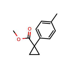 Chemical structure of Methyl 1-(4-Methylphenyl)cyclopropanecarboxylate , CAS 959632-00-9, AChemBlock X193706