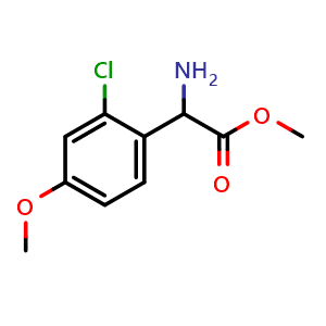 Chemical structure of Methyl 2-Amino-2-(2-chloro-4-methoxyphenyl)acetate , CAS 1888616-97-4, AChemBlock X193708
