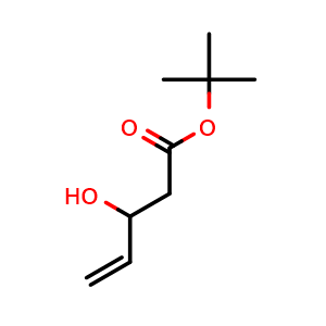 Chemical structure of tert-Butyl 3-Hydroxy-4-pentenoate , CAS 122763-67-1, AChemBlock X193722
