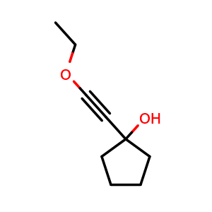 Chemical structure of 1-(Ethoxyethynyl)cyclopentanol , CAS 100144-59-0, AChemBlock X193731