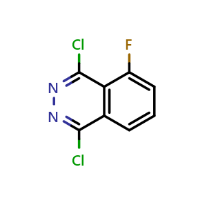Chemical structure of 1,4-Dichloro-5-fluorophthalazine , CAS 23928-47-4, AChemBlock X193780