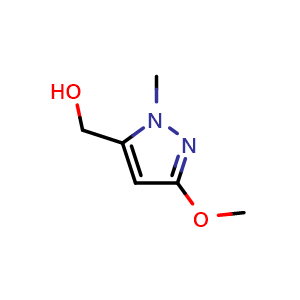 Chemical structure of 5-(Hydroxymethyl)-3-methoxy-1-methyl-1H-pyrazole , CAS 865138-51-8, AChemBlock X193804