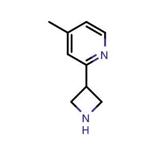 Chemical structure of 2-(3-Azetidinyl)-4-methylpyridine , CAS 1236861-44-1, AChemBlock X193809