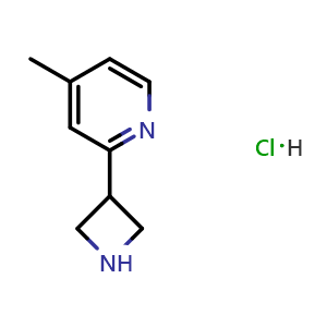 Chemical structure of 2-(3-Azetidinyl)-4-methylpyridine hydrochloride , CAS 2741281-47-8, AChemBlock X193810