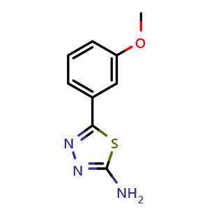Chemical structure of 2-Amino-5-(3-methoxyphenyl)-1,3,4-thiadiazole , CAS 247109-15-5, AChemBlock X193826