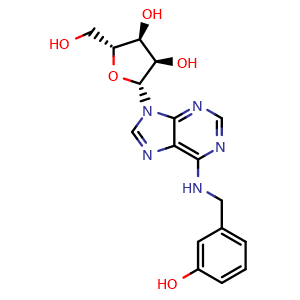 Chemical structure of N-(3-Hydroxybenzyl)adenosine , CAS 110505-76-5, AChemBlock X193832