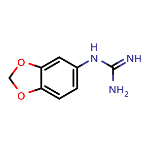 Chemical structure of 1-(Benzo[d][1,3]dioxol-5-yl)guanidine , CAS 366498-47-7, AChemBlock X193843