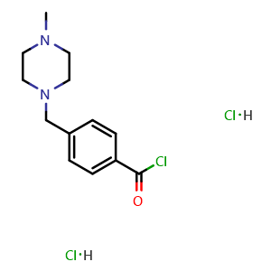 Chemical structure of 4-[(4-Methylpiperazin-1-yl)methyl]benzoyl Chloride dihydrochloride , CAS 106261-64-7, AChemBlock X193873
