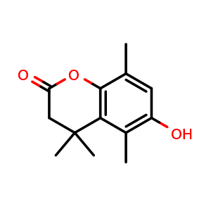 Chemical structure of 6-Hydroxy-4,4,5,8-tetramethylchroman-2-one , CAS 84945-00-6, AChemBlock X193889