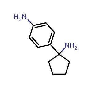 Chemical structure of 4-(1-Aminocyclopentyl)aniline , CAS 1270432-63-7, AChemBlock X193903