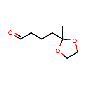 Chemical structure of 4-(2-Methyl-1,3-dioxolan-2-yl)butanal , CAS 42991-09-3, AChemBlock X193912