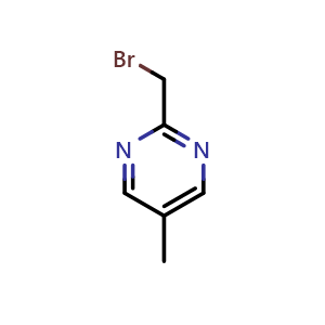 Chemical structure of 2-(Bromomethyl)-5-methylpyrimidine , CAS 1433708-01-0, AChemBlock X193921