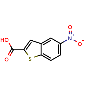 Chemical structure of 5-Nitrobenzothiophene-2-carboxylic acid , CAS 6345-55-7, AChemBlock X193931