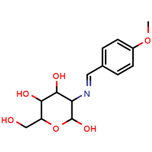 Chemical structure of 2-[(4-Methoxybenzylidene)imino]-2-deoxy-D-glucopyranose , CAS 51471-40-0, AChemBlock X193935