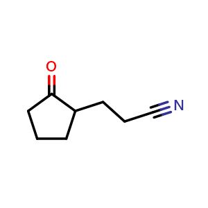 Chemical structure of 3-(2-Oxocyclopentyl)propanenitrile , CAS 4594-77-8, AChemBlock X193953