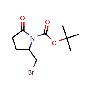 Chemical structure of 1-Boc-5-(bromomethyl)pyrrolidin-2-one , CAS 958248-90-3, AChemBlock X193978