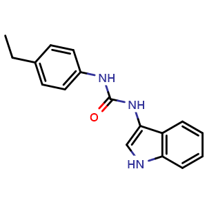 Chemical structure of 1-(4-Ethylphenyl)-3-(3-indolyl)urea , CAS 941987-60-6, AChemBlock X193985