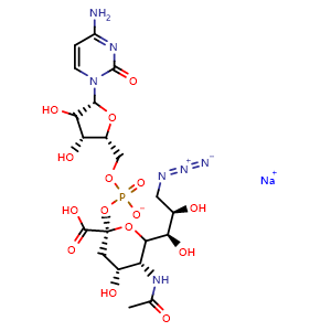 Chemical structure of CMP-C9-N3-Neu5Ac , AChemBlock X193991