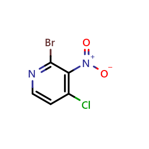 Chemical structure of 2-Bromo-4-chloro-3-nitropyridine , CAS 1261732-45-9, AChemBlock X193993