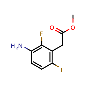 Chemical structure of Methyl 3-Amino-2,6-difluorophenylacetate , CAS 361336-80-3, AChemBlock X193994