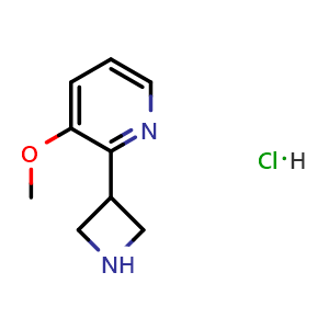 Chemical structure of 2-(3-Azetidinyl)-3-methoxypyridine hydrochloride , AChemBlock X194021
